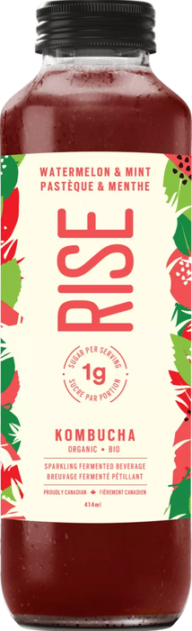 RISE KOMBUCHA, WATERMELON MINT ORGANIC, 414ML