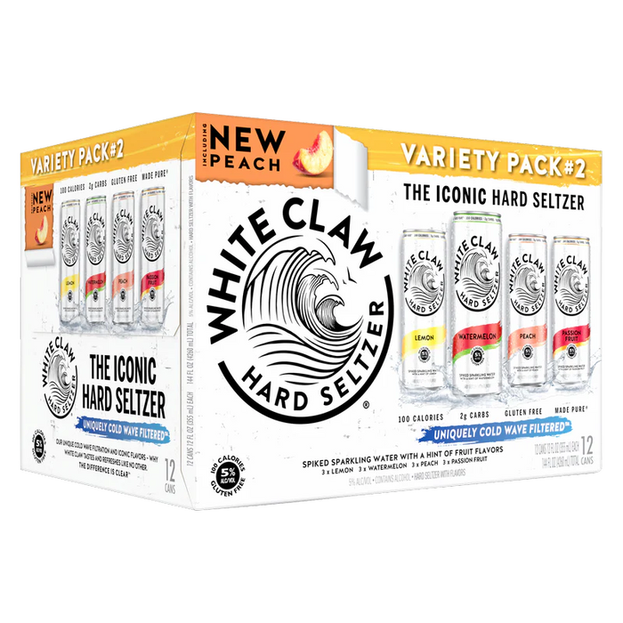 WHITE CLAW, MIXED VARIETY PACK NUMBER 2, 12 X 355 ML