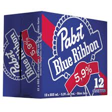 PABST BLUE RIBBON BEER 5,9% , 12 X 355 ML