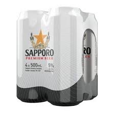 SAPPORO, BEER, 4 X 500 ML