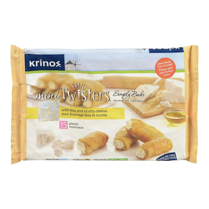 KRINOS MINI FILLO TWISTERS TARTES FETA RICOTTA 15S 484 G