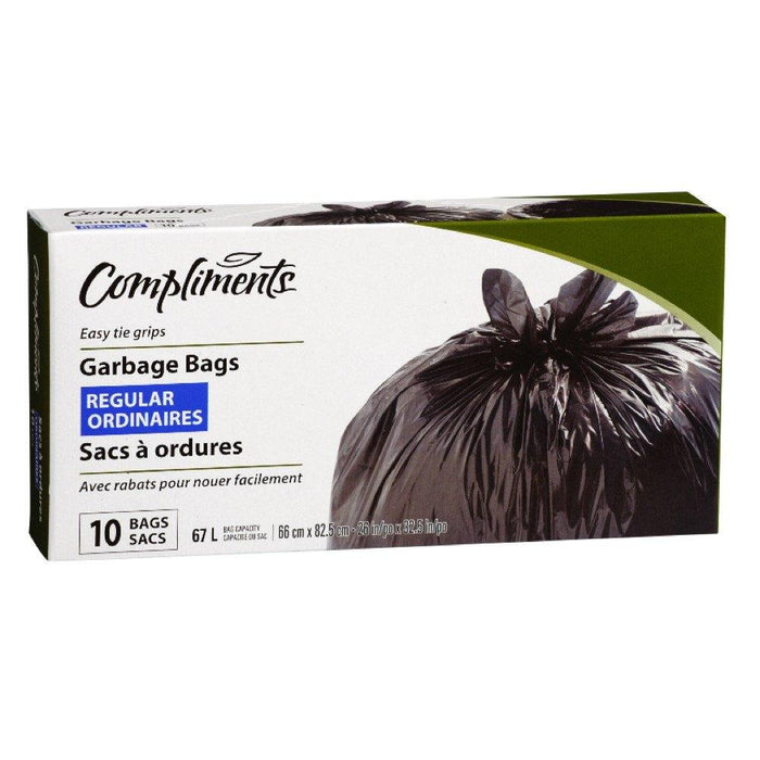 COMPLIMENTS SACS À ORDURES ORDINAIRE NOIR 67L 10 UN