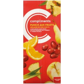COMPLIMENTS JUICE FRUIT PUNCH 1 L