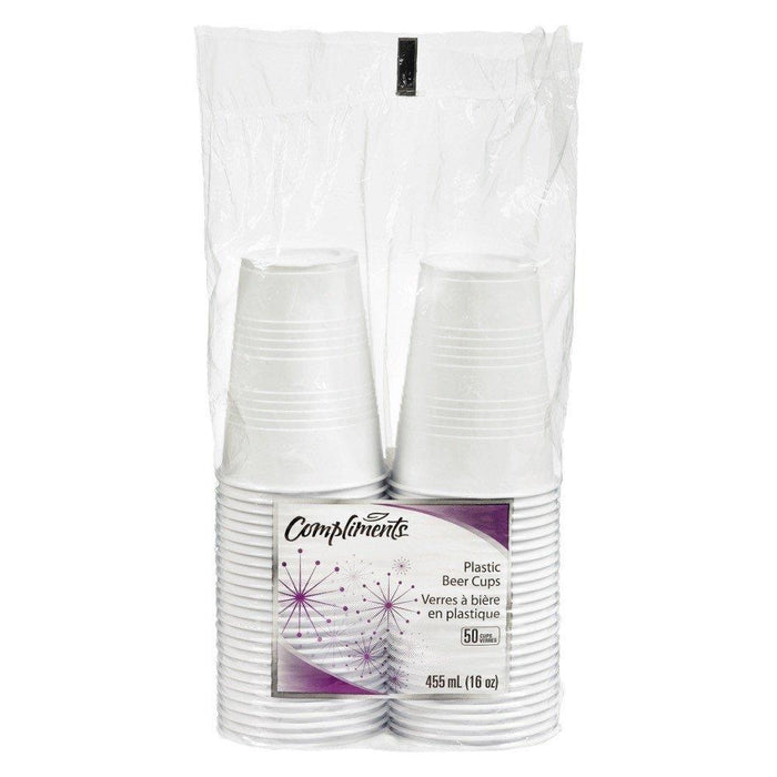 COMPLIMENTS PLASTIC BEER CUPS 50 UN