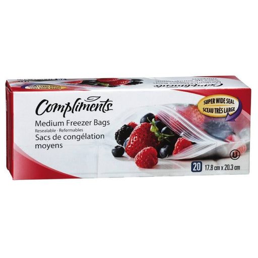 COMPLIMENTS FREEZER BAGS MEDIUM 20 UN