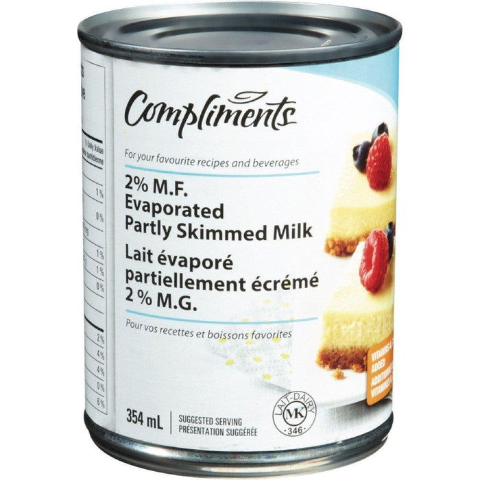 COMPLIMENTS LAIT ÉVAPORÉ 2% PART ÉCRÉMÉ 354 ML