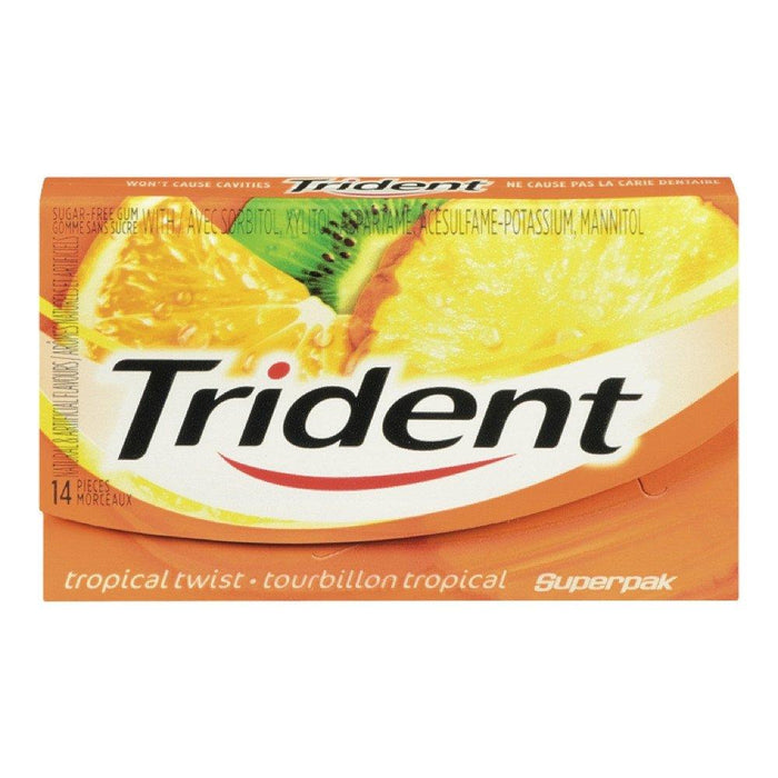 TRIDENT TROPICAL TWIST GUM 14 UN