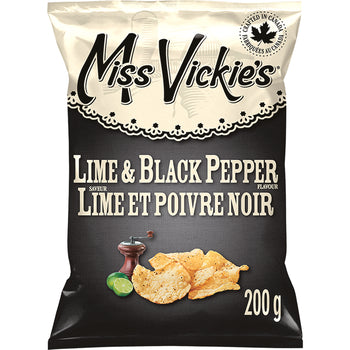 MISS VICKIES CHIPS DE POMMES DE TERRE LIME & POIVRE NOIR 200 G