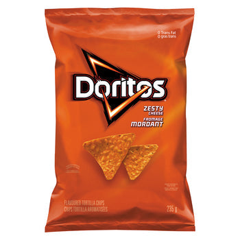 DORITOS TORTILLA CHIPS ZESTY CHEESE 235 G