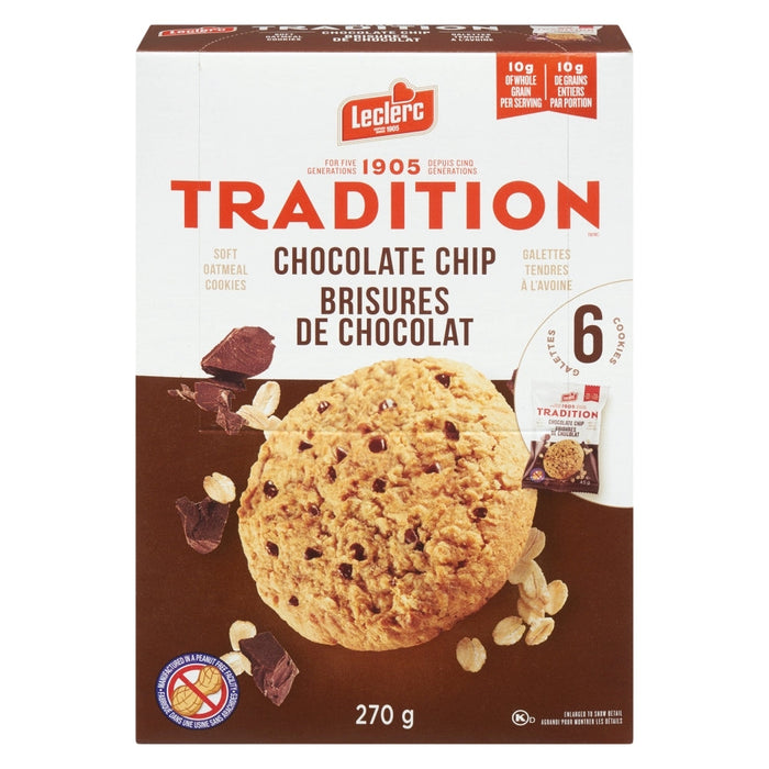 BISCUITS AUX PÉPITES DE CHOCOLAT LECLERC TRADITION, 270G