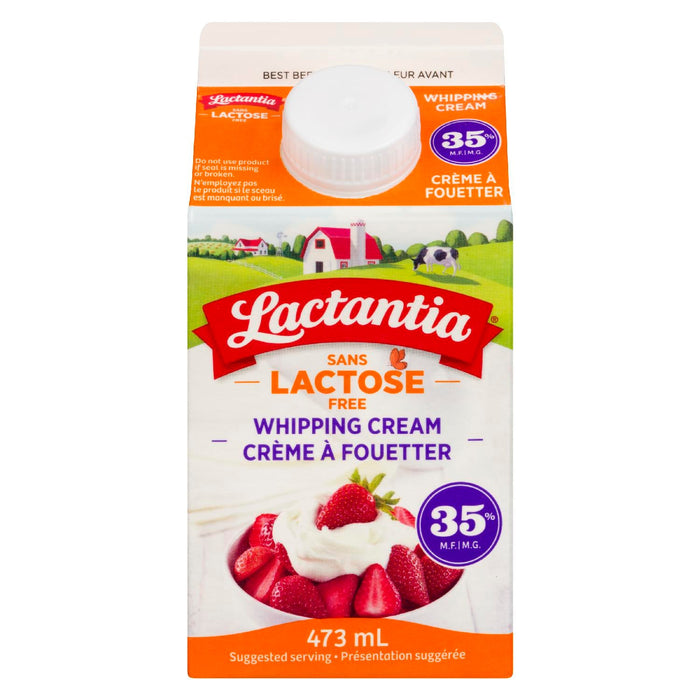LACTANTIA CRÈME FOUETTE 35% SANS LACTOSE 473 ML