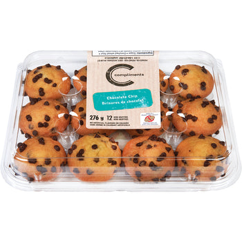 COMPLIMENTS MINI MUFFINS AUX PÉPITES DE CHOCOLAT 336G 12 UNITÉS