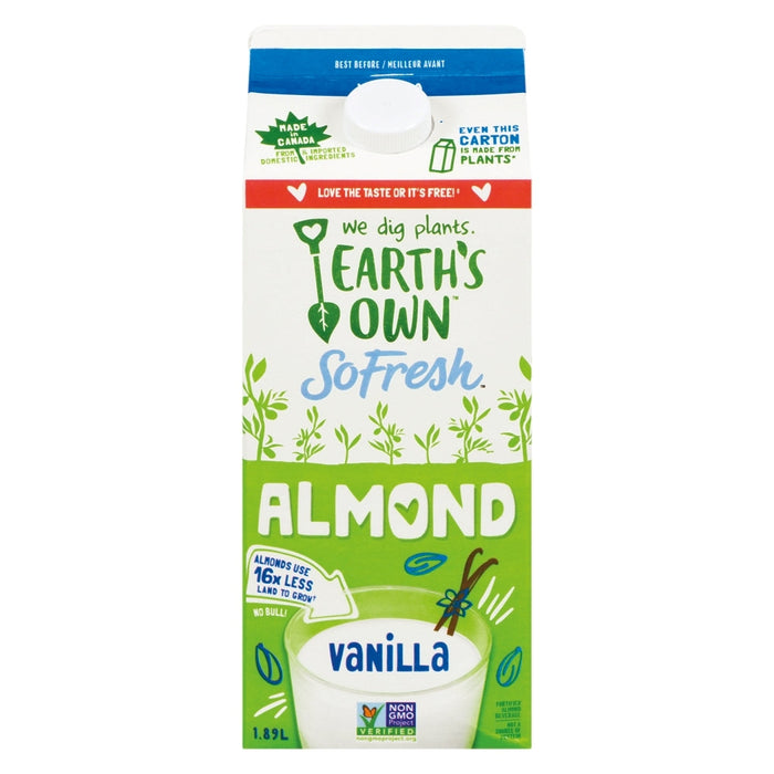 EARTH'S OWN, BOISSON À LA VANILLE FRAÎCHE AUX AMANDES 1,89 L
