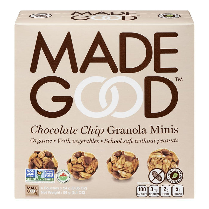 MADE GOOD MINI BARRES GRANOLA PÉPITES DE CHOCOLAT 4X24G