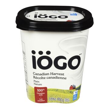 IOGO RÉCOLTE CANADIENNE YOGOURT NATURE 3.8% 650 G
