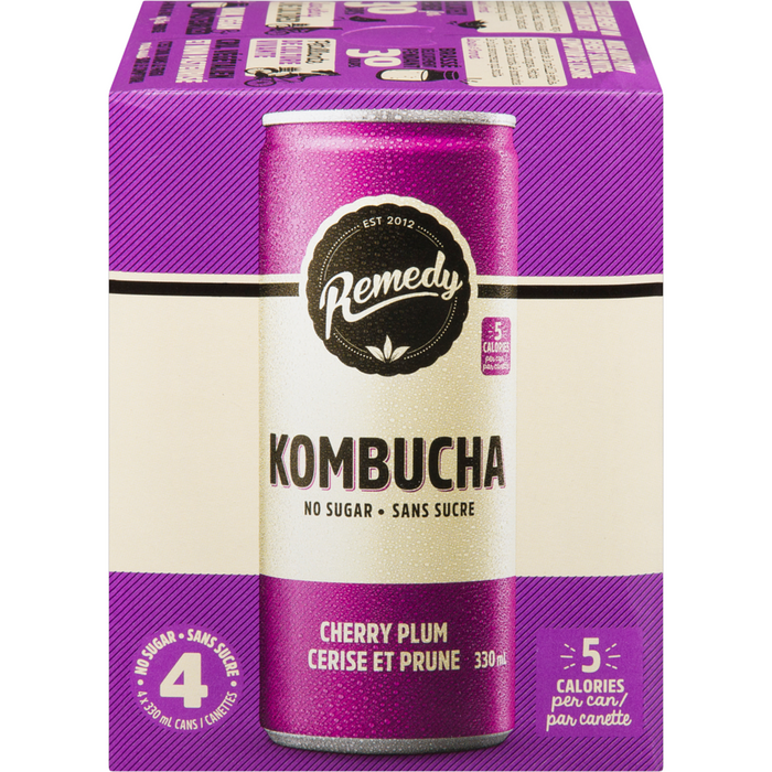 REMÈDE KOMBUCHA, CERISE PRUNE, 4x330 ML