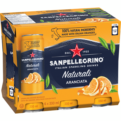 SAN PELLEGRINO BOISSON ARANCIATA ORANGE 6 x 330 ML