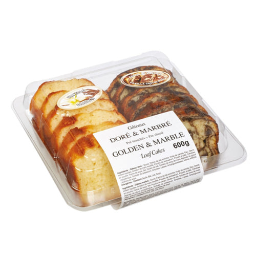 GÂTEAU PRÉ-TRANCHÉ DORÉ & MARBRE MAISON ISABELLE 600G