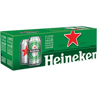 BIÈRE EN CANETTE HEINEKEN 5%, 12 X 330 ML