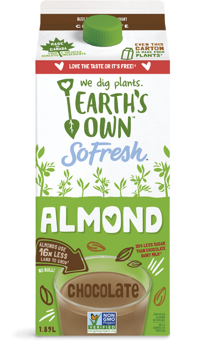 EARTH'S OWN, BOISSON AU CHOCOLAT FRAIS AUX AMANDES 1,89 L
