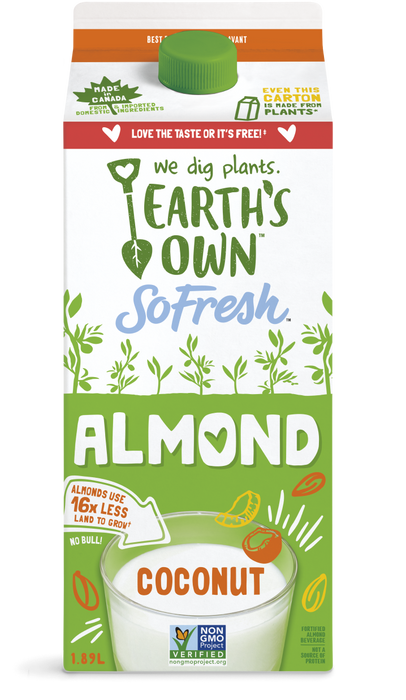 EARTH'S OWN, BOISSON DE COCO FRAÎCHE AUX AMANDES 1,89 L