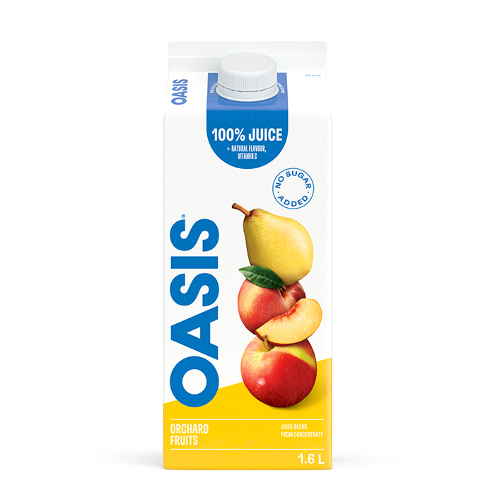 JUS OASIS FRUITS DU VERGER SANS SUCRE AJOUTÉ 1,6 L