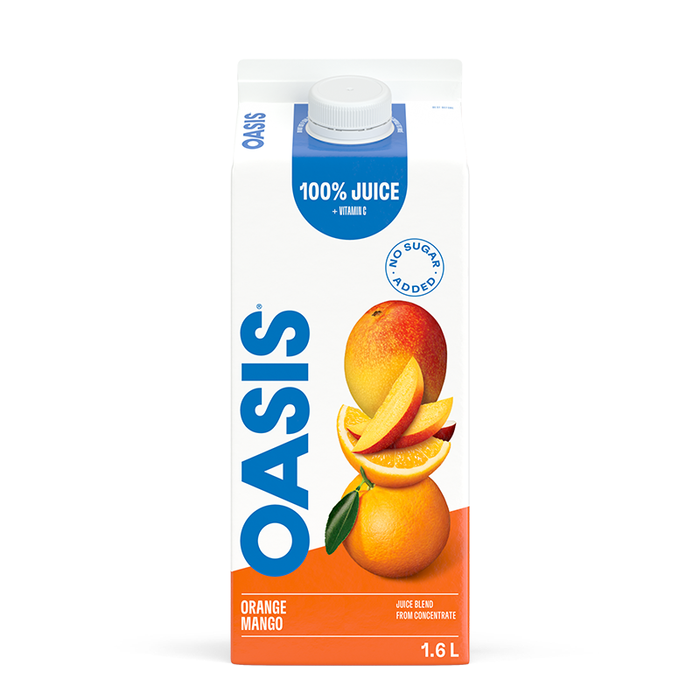 JUS OASIS NATURES COLLECTION ORANGE MANGUE SANS SUCRE AJOUTÉ 1,75 L