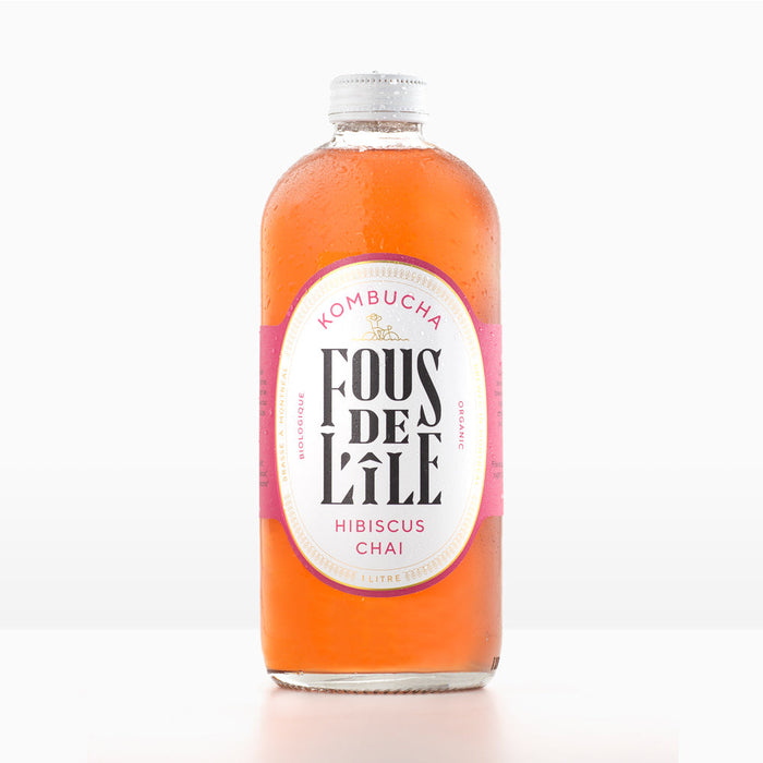 FOUS DE L'ILE KOMBUCHA, HIBISCUS CHAI BIO, 1L