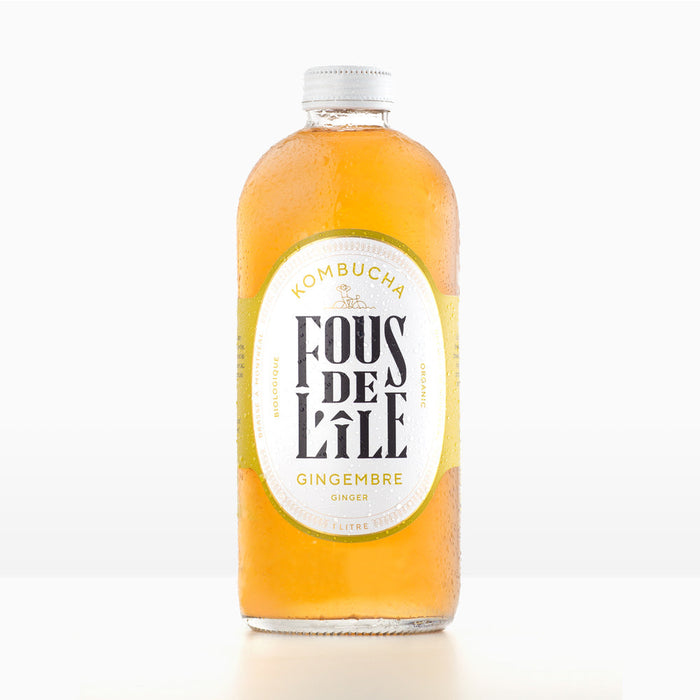 FOUS DE L'ILE KOMBUCHA, GINGER BIO, 1L