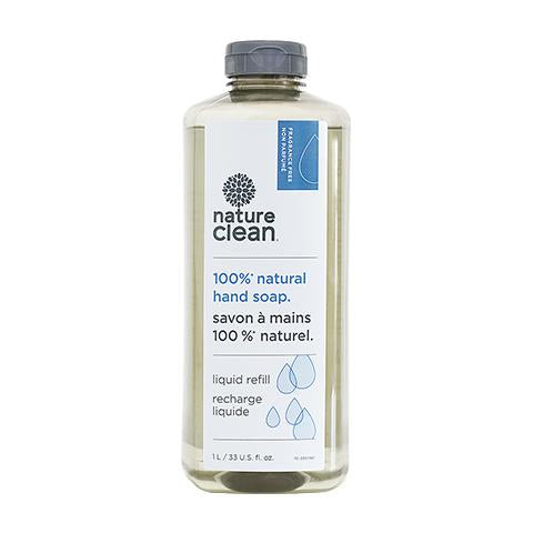 SAVON À MAINS NATURE CLEAN, NON PARFUMÉ 100% NATUREL 1L