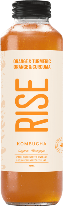 RISE KOMBUCHA, ORANGE TURMERIC ORGANIC, 414ML