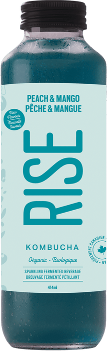 RISE KOMBUCHA, PEACH MANGO ORGANIC, 414ML