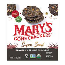 MARY'S CRACKERS BIO AUX ALGUES ET SÉSAME NOIR 155G