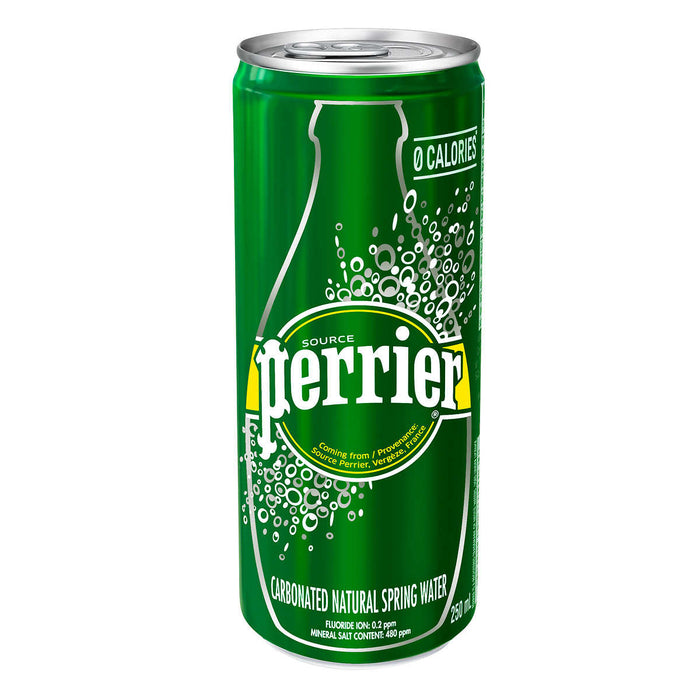 PERRIER, CANETTES SLIM D'EAU DE SOURCE NATURELLE GAZÉIFIÉE, 35 X 250 ML
