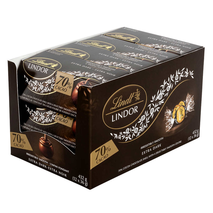 LINDT, CHOCOLAT EXTRA NOIR, 12 × 36 G