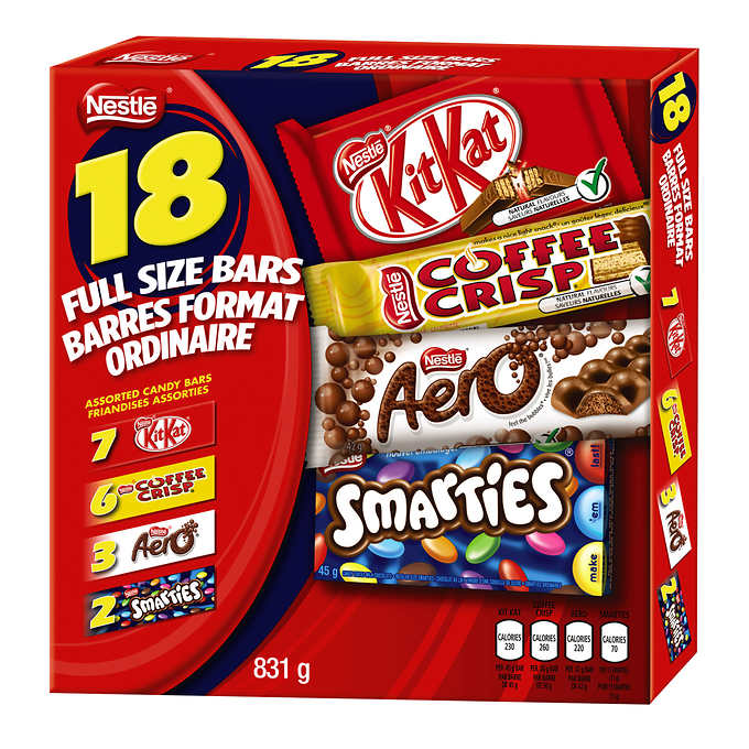 ASSORTIMENT DE BARRES DE CHOCOLAT NESTLE, PAQUET DE 18
