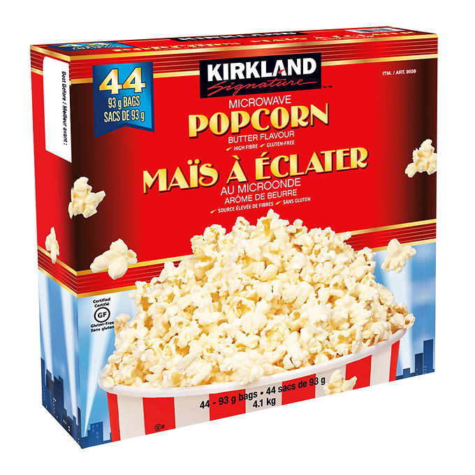 POPCORN SAVEUR BEURRE SIGNATURE KIRKLAND, 44 SACS DE 93G