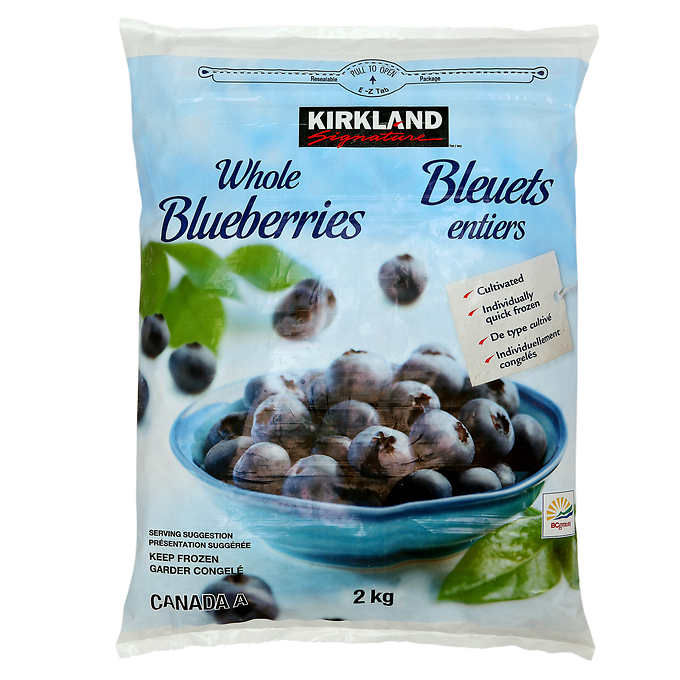 KIRKLAND SIGNATURE GRADE A BLEUETS ENTIERS SURGELÉS 2 KG
