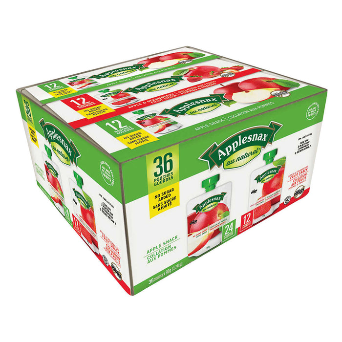 APPLESNAX, PACK VARIÉTÉ DE COMPOTE AUX POMMES, 36 X 90 G