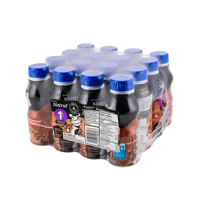 NATREL, CHOCOLATE MILK, 16 X 200 ML