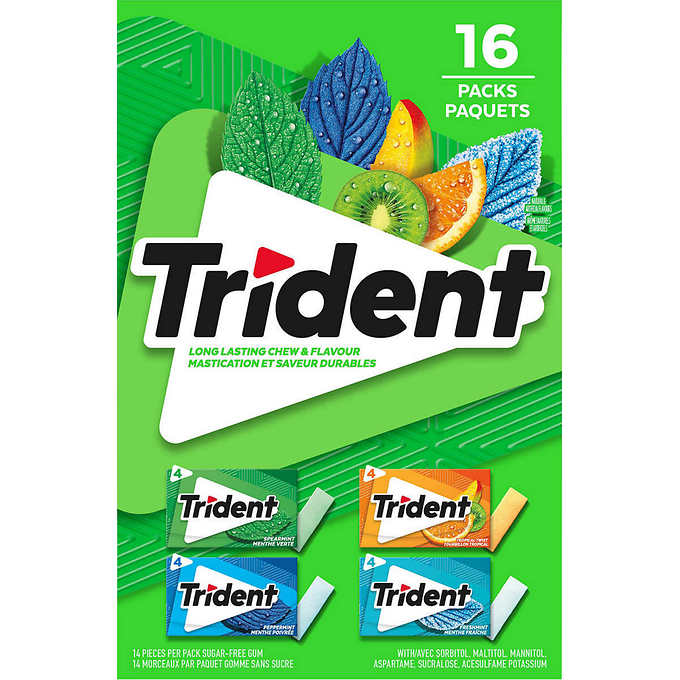 TRIDENT SUGAR-FREE GUM VARIETY PACK, 16 PACKS