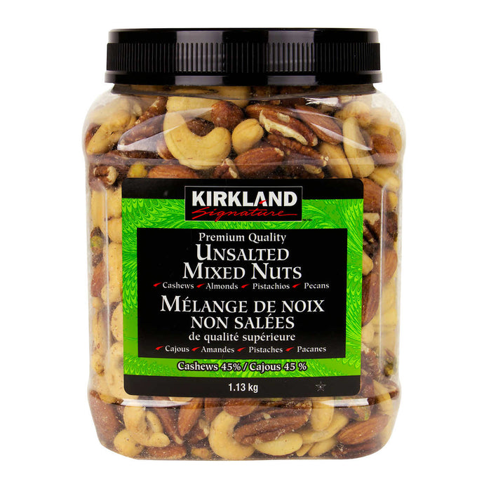 KIRKLAND SIGNATURE NOIX ENTIÈRES MÉLANGÉES NON SALÉES, 1,13 KG