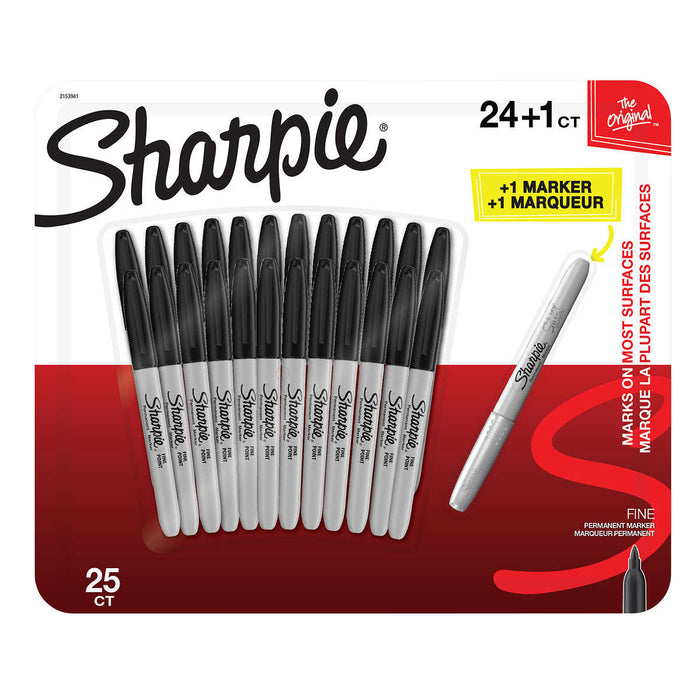 SHARPIE, MARQUEURS FINS ASSORTIS, 25 UNITÉS