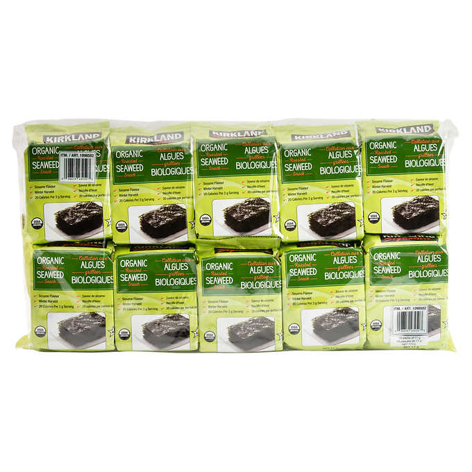 COLLATION AUX ALGUES RÔTIES BIOLOGIQUES KIRKLAND SIGNATURE, 10 x 17G