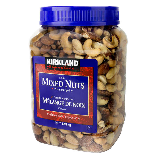 KIRKLAND SIGNATURE NOIX ENTIÈRES MÉLANGÉES SALÉES, 1,13 KG