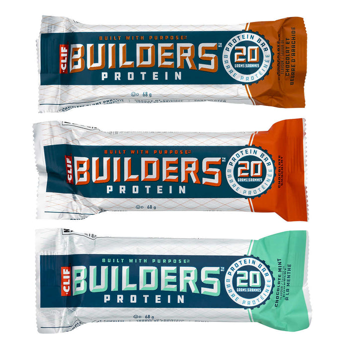 CLIF BAR BUILDERS PACK VARIÉTÉ DE PROTÉINES, 18 X 68 G
