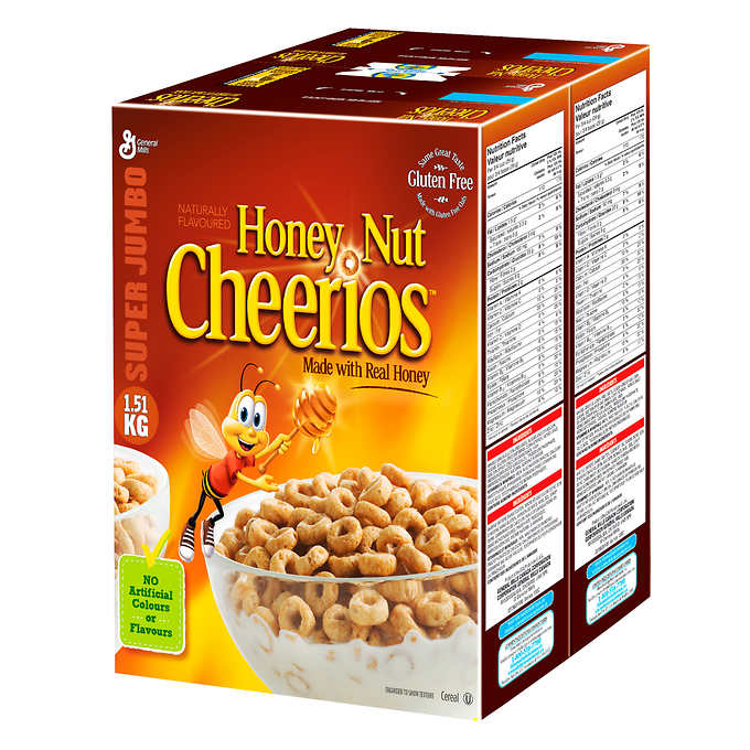 GENERAL MILLS CÉRÉALES CHEERIOS AU MIEL ET AUX NOIX, JUMBO 1,51 KG