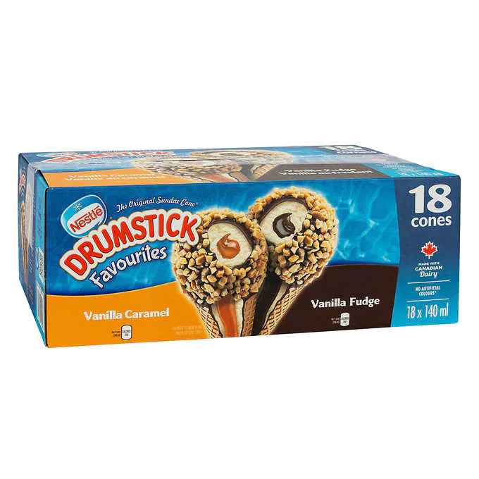 NESTLE, DRUMSTICK ICE CREAM SUNDAE CONES VARIETY PACK, 18 X 140ML