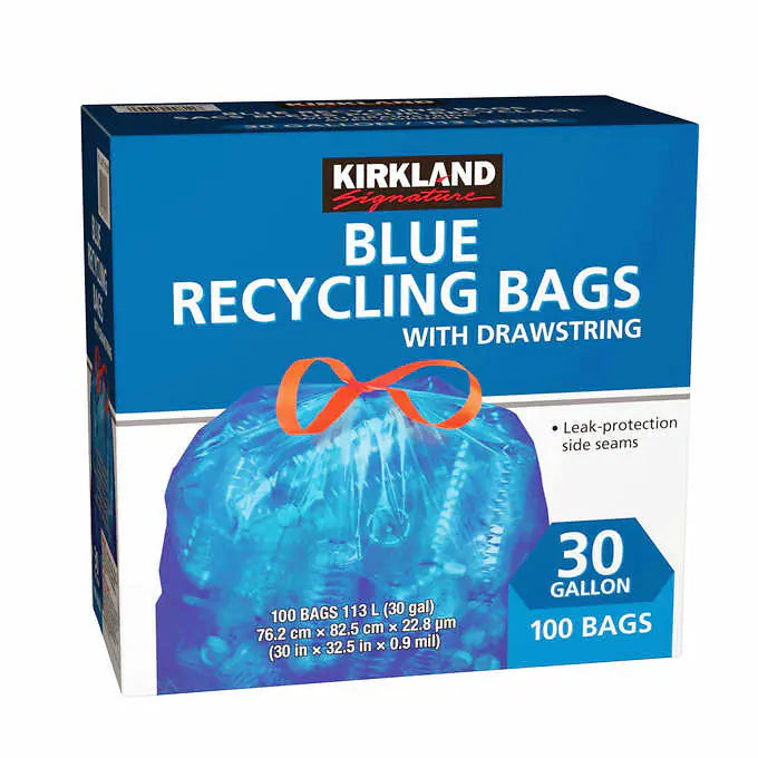 SACS DE RECYCLAGE KIRKLAND SIGNATURE BLEU, PAQUET DE 100