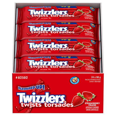 TWIZZLERS TWISTS BONBONS À LA FRAISE, 24 X 90G